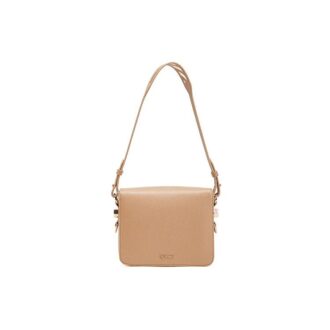 Sac à bandoulière en cuir Off-White, taille moyenne, kaki