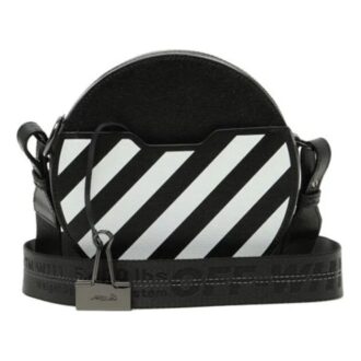 Sac à bandoulière noir circulaire Off-White c/o Virgil Abloh à imprimé rayé