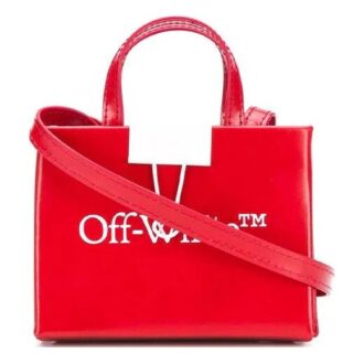 Sac à bandoulière Off-White avec logo Baby Box en applique Rouge