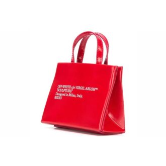 Sac à bandoulière Off-White avec logo Baby Box en applique Rouge