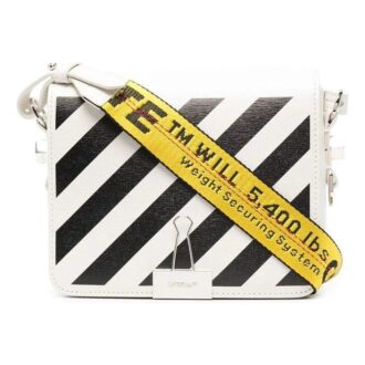 Sac à bandoulière Off-White avec plaque logo en diagonale « Blanc Noir »
