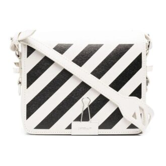 Sac à bandoulière Off-White avec plaque logo en diagonale « Blanc Noir »