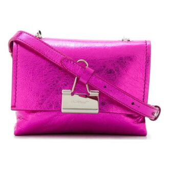 Sac à bandoulière Off-White Binder Clip rose métallisé