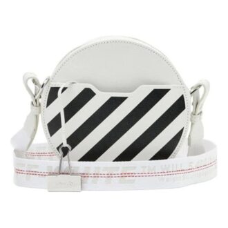 Sac à bandoulière Off-White c/o Virgil Abloh blanc circulaire à imprimé rayé