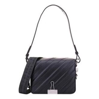 Sac à bandoulière Off-White en cuir de vachette noir