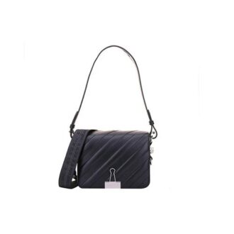 Sac à bandoulière Off-White en cuir de vachette noir