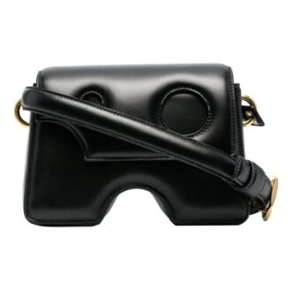 Sac à bandoulière Off-White en cuir véritable 22 Burrow Noir