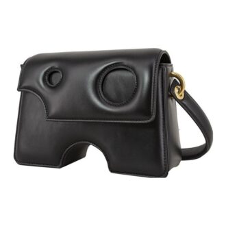 Sac à bandoulière Off-White en cuir véritable 22 Burrow Noir