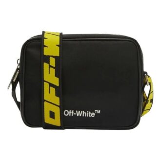 Sac à bandoulière Off-White pour homme, noir/blanc, réglable, avec logo imprimé et fermeture à glissière