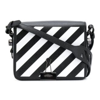Sac à bandoulière Off-White Stripe Binder Clip Noir / Blanc / Jaune