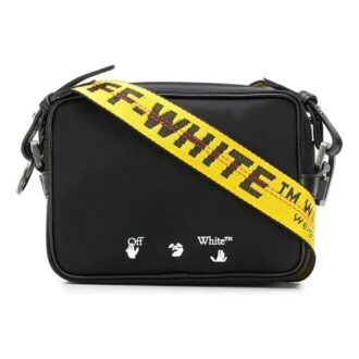 Sac à bandoulière pour homme avec logo imprimé, noir/jaune
