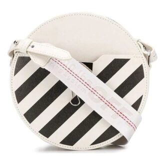 Sac à bandoulière rond Diag Noir/Blanc