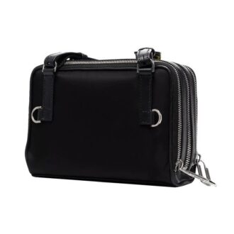 Sac à bandoulière unisexe en cuir noir