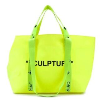 Sac cabas imprimé OW Jaune