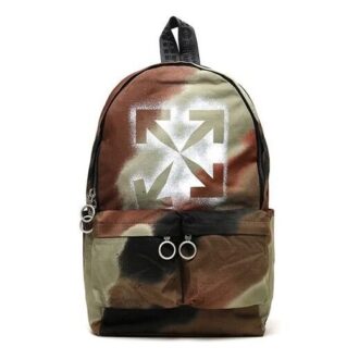 Sac à dos avec logo imprimé, motif camouflage dégradé et effet tie-dye