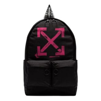 Sac à dos en nylon imprimé Arrows Noir/Rose