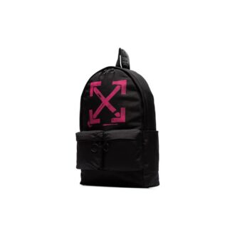 Sac à dos en nylon imprimé Arrows Noir/Rose