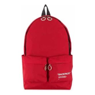 Sac à dos à fermeture éclair avec impression alphabétique et slogan, rouge