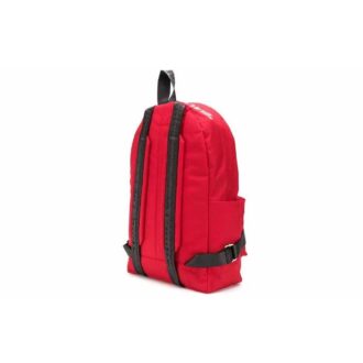 Sac à dos à fermeture éclair avec impression alphabétique et slogan, rouge