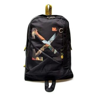 Sac à dos à motif flèches graffiti Noir
