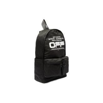 Sac à dos Off Slogan Printing noir avec logo ondulé
