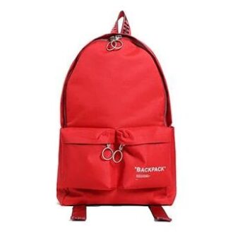 Sac à dos rouge avec impression de slogan