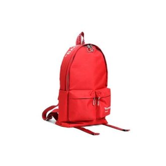 Sac à dos rouge avec impression de slogan