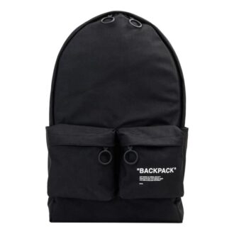 Sac à dos tendance et stylé avec slogan imprimé, noir