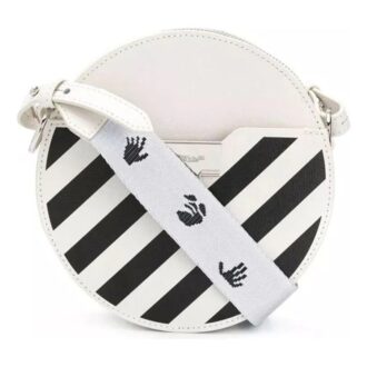 Sac en cuir Off-White Deceleration Stripe Blanc