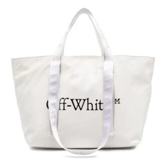 Sac fourre-tout en toile avec logo imprimé, blanc