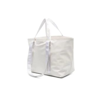 Sac fourre-tout en toile avec logo imprimé, blanc