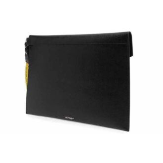 Sac à main enveloppe en cuir unisexe noir et blanc