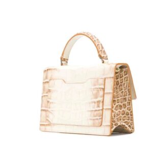 Sac à main Off-White Jitney 1.4 motif crocodile Blanc