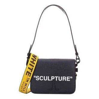 Sac messager Off-White en cuir de vachette noir