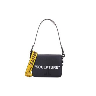 Sac messager Off-White en cuir de vachette noir