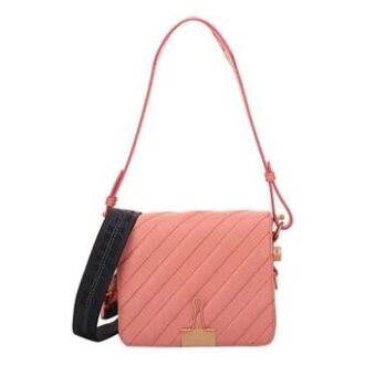 Sac messager Off-White en cuir de vachette noir et rose « Black Pink »