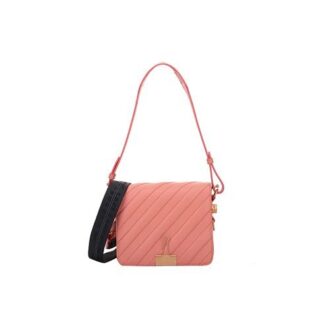 Sac messager Off-White en cuir de vachette noir et rose « Black Pink »
