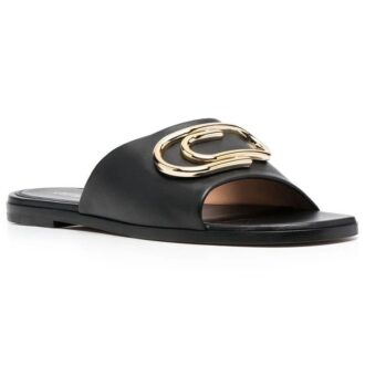 Sandales en cuir Off-White Paperclip « Black Gold »
