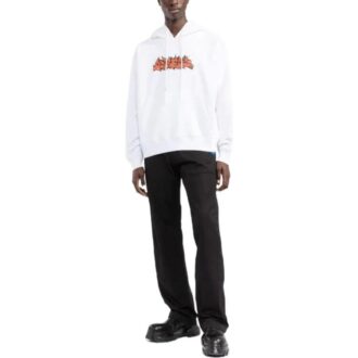 Short ample blanc pour homme Off-White FW22 avec logo alphabétique imprimé et cordon de serrage