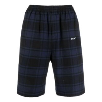 Short à carreaux imprimé motif Arrows SS22 Bleu