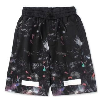 Short casual Off-White pour homme SS21, imprimé ciel étoilé et éclaboussures d&rsquo;encre, noir
