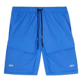 Short décontracté à cordon de serrage imprimé à rayures diagonales et logo Off-White pour homme, collection FW22, version bleue