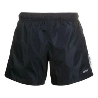 Short de bain sportif avec logo appliqué pour homme, noir