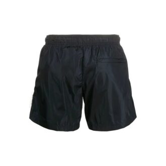 Short de bain sportif avec logo appliqué pour homme, noir