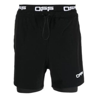 Short de cyclisme ample à imprimé alphabétique Off-White pour homme, collection SS21, noir
