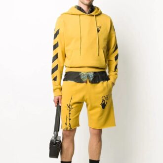 Short de sport imprimé Arrows FW20 pour homme, jaune