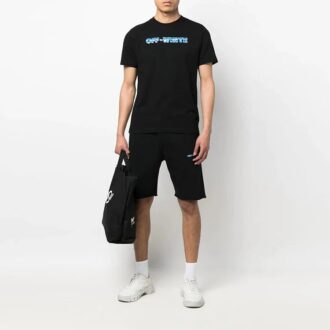 Short droit décontracté à imprimé flèche et logo Off-White pour homme, collection SS22, coupe ample, noir