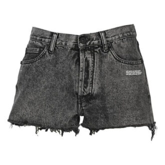 Short en denim noir Off-White Logo Shorts