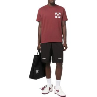 Short FW22 unie avec logo imprimé et taille élastiquée, version noire