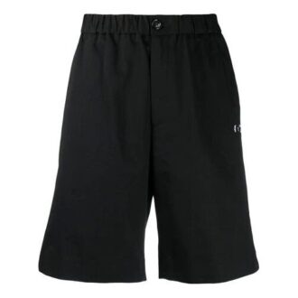 Shorts ample noir à boutons avec logo alphabétique SS21